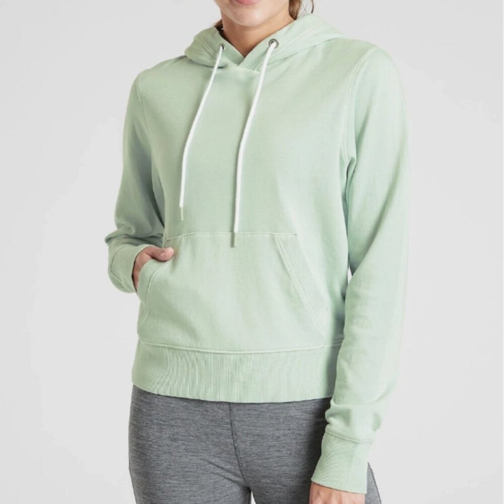 Athleta Sundown Hoodie Sweatshirt Pullover Top Opal Green, Size M